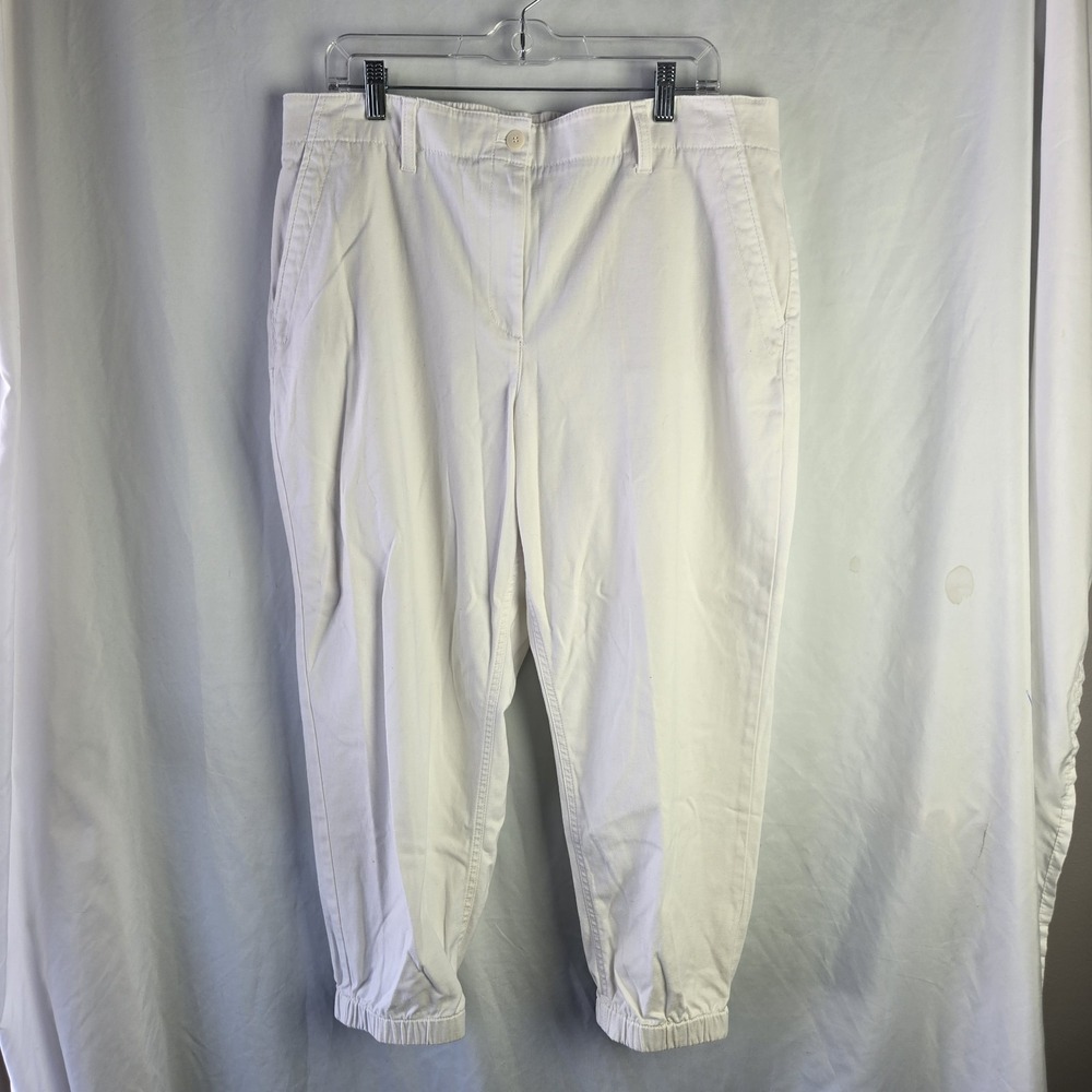 Talbots Joggers Pants Womens XLP Stretch 36x23 White Weekend Elevated Classic